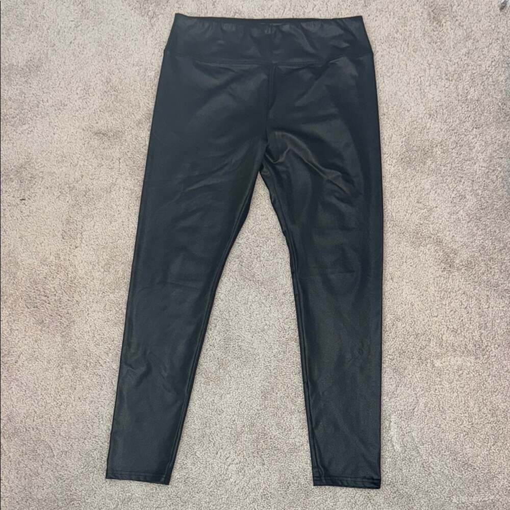 Wild Fable Black Faux Leather Pull On High Rise Leggings Tights Women’s Large
